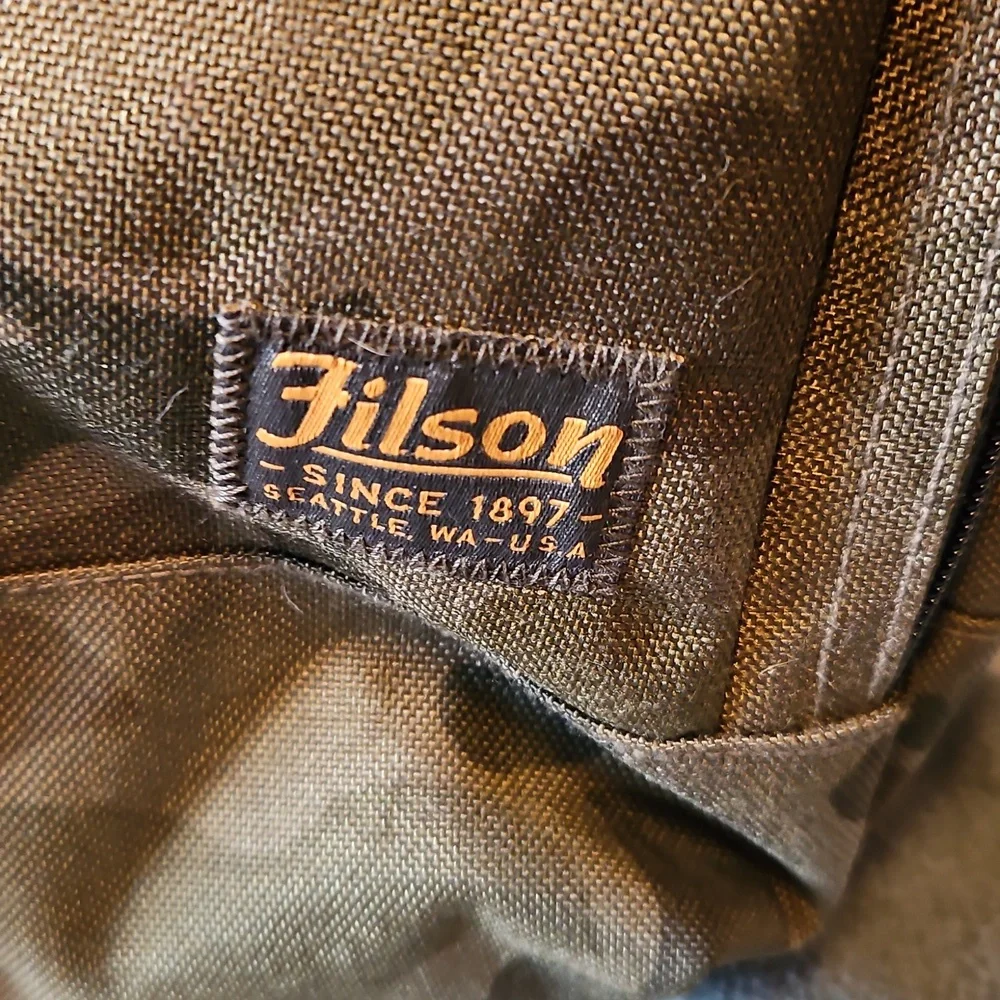 NWT FILSON Dryden Briefcase Dark Shrub Camo Nylon Leather Shoulder Bag - Picture 2 of 4
